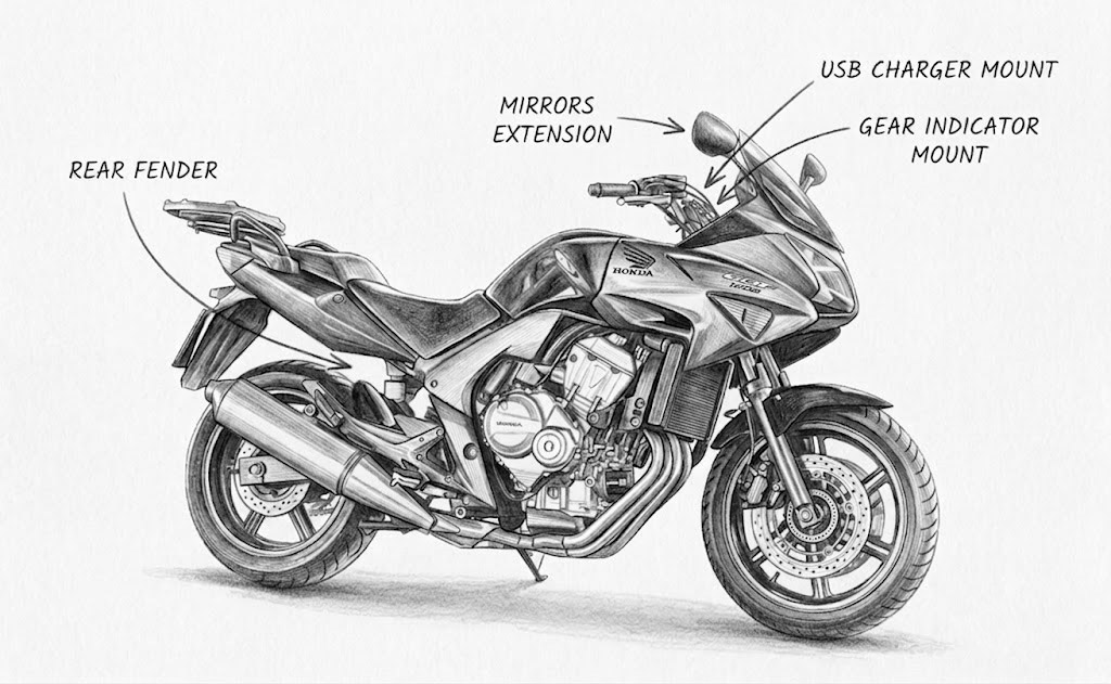 Honda CBF600S custom parts